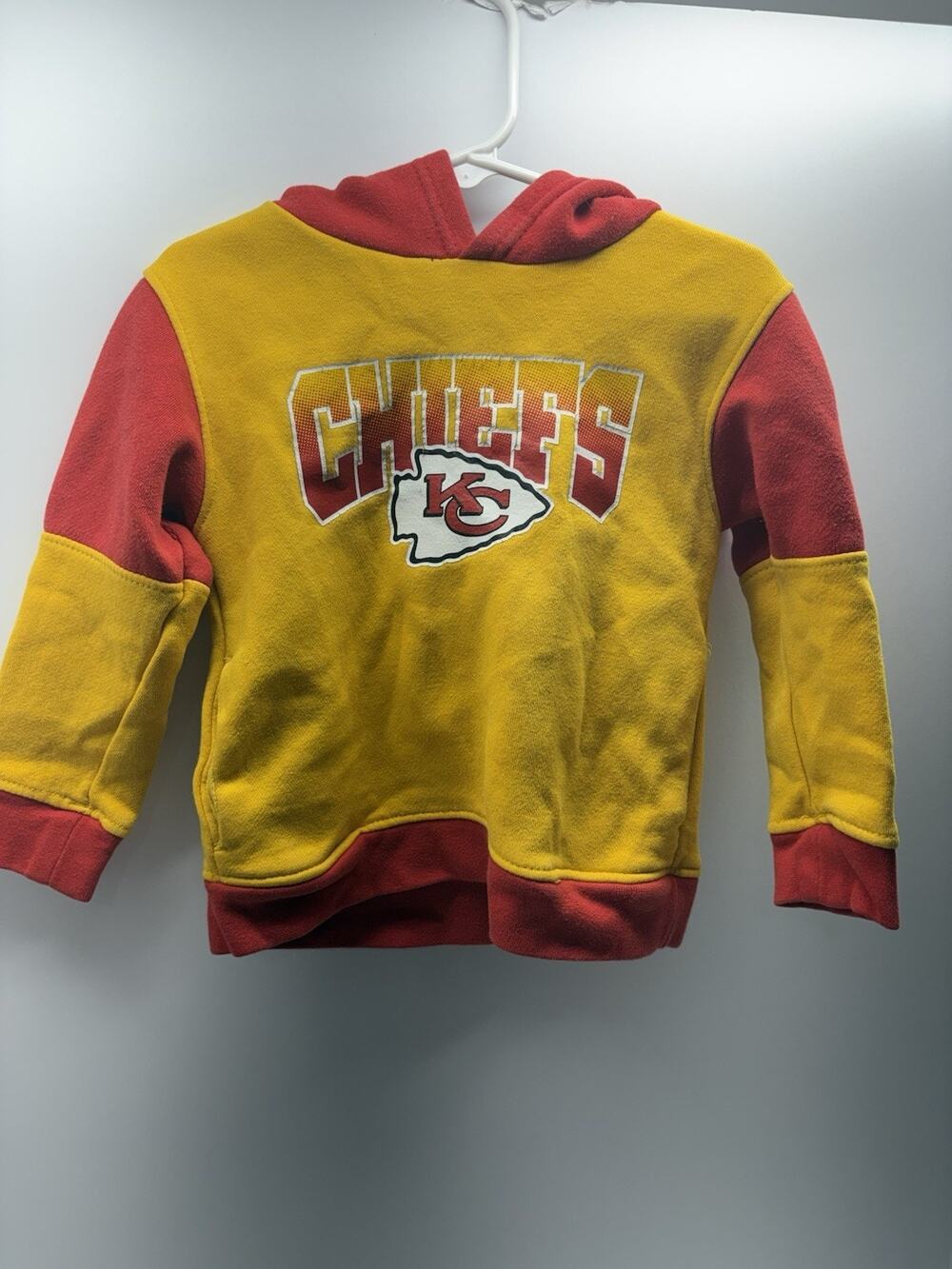 NFL Team Apparel Kansas City Chiefs Kids Hoodie 2T/2 Red Yellow Fleece Logo